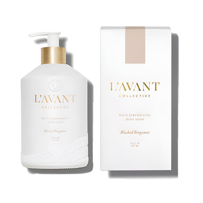 L'AVANT Collective High Performing Dish Soap | Plant-Based Ingredients & High Performing Formula | Notes of Bergamot, Orange Blossom, Amber, Cedar Reusable Glass Bottle Blushed Bergamot Scent |16oz