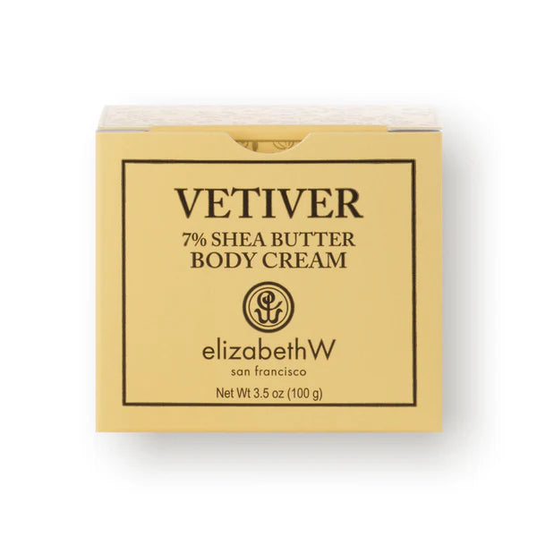 Elizabeth W Vetiver Shea Butter Body Cream, 3.5oz.