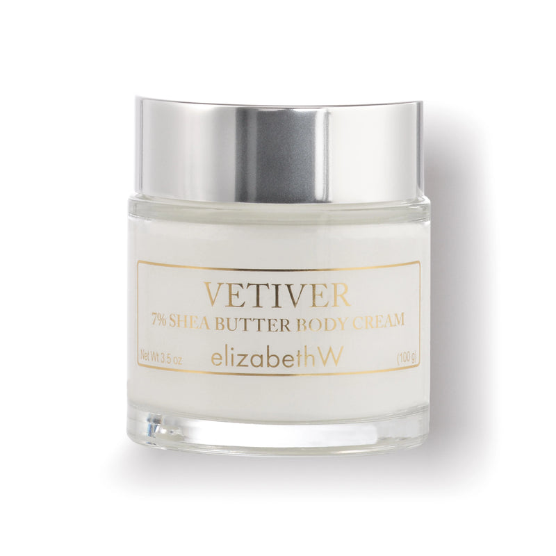 Elizabeth W Vetiver Shea Butter Body Cream, 3.5oz.