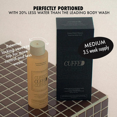 Cuffed Body Wash | Hydrates, Cleanses, Nourishes Skin with Niacinamide Notes of Leather, Tobacco, Raspberry | Free From Parabens, Sulfates & Phthalates 8oz (3 Pack)