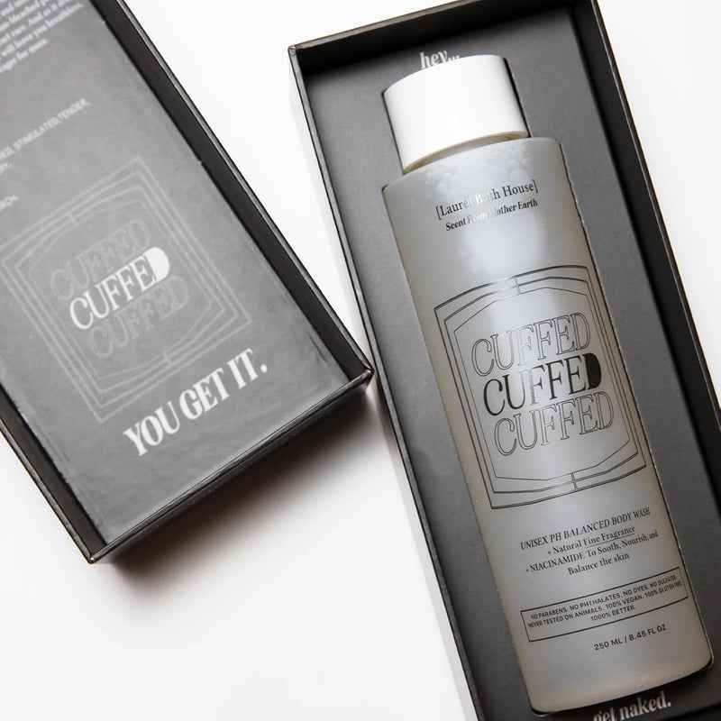 Cuffed Body Wash | Hydrates, Cleanses, Nourishes Skin with Niacinamide Notes of Leather, Tobacco, Raspberry | Free From Parabens, Sulfates & Phthalates 8oz (3 Pack)