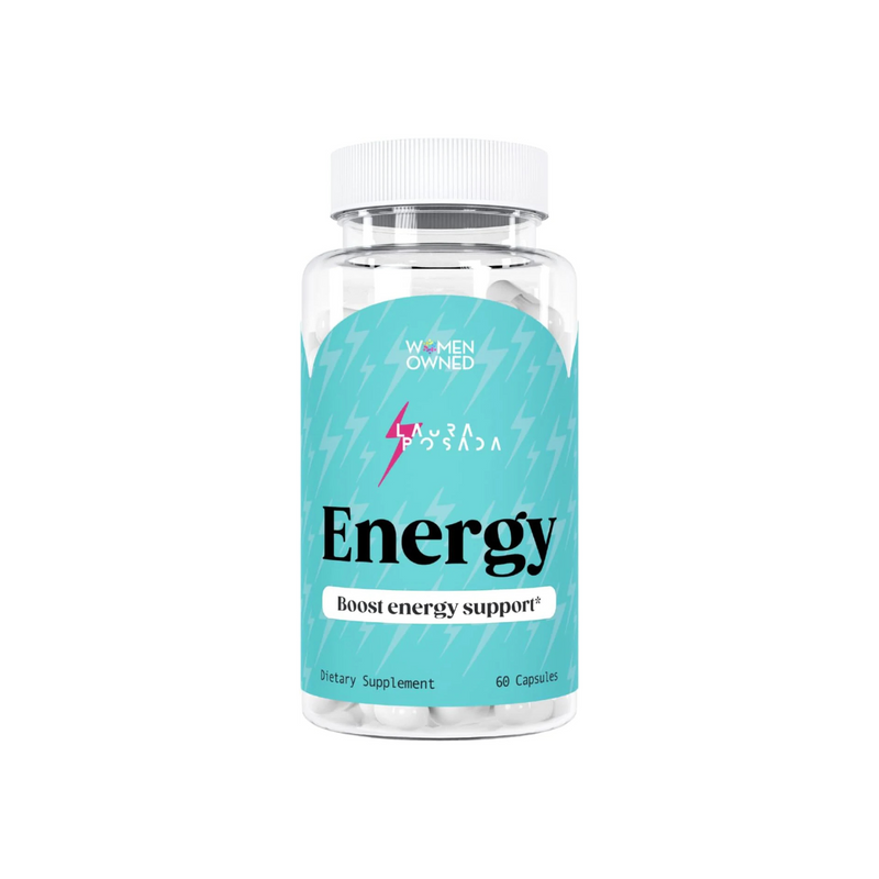 Laura Posada Energy Boosting Supplement 60 Capsules Daily All Natural Support - Revitalize Energy Endurance Level Vitamin D3, B1, B12 Optimize Vitality 100% Natural Non-GMO, Gluten-Free Made in USA