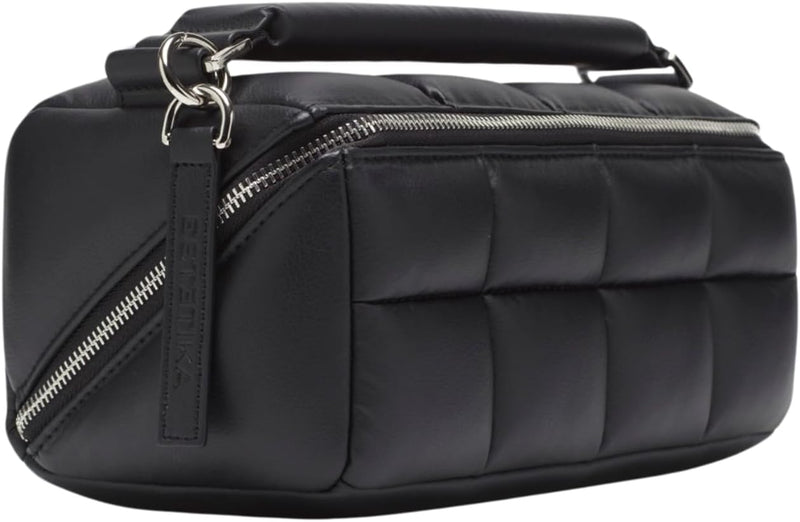 The Homee Makeup Bag Cube Organizer for Women Large Capacity Travel Case Flat Base, Zip Pockets, Elastic Bands for Beauty Essentials Stylish Storage Pouch 12" L 6" H 5.2" W (Black)