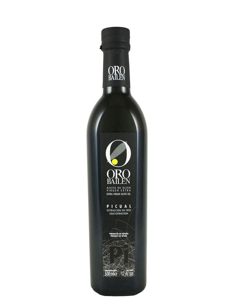 Oro Bailen Reserva Familiar Picual Cold Extracted Extra Virgin Olive Oil from Spain - 0.5 Liter / 16.9 Ounce