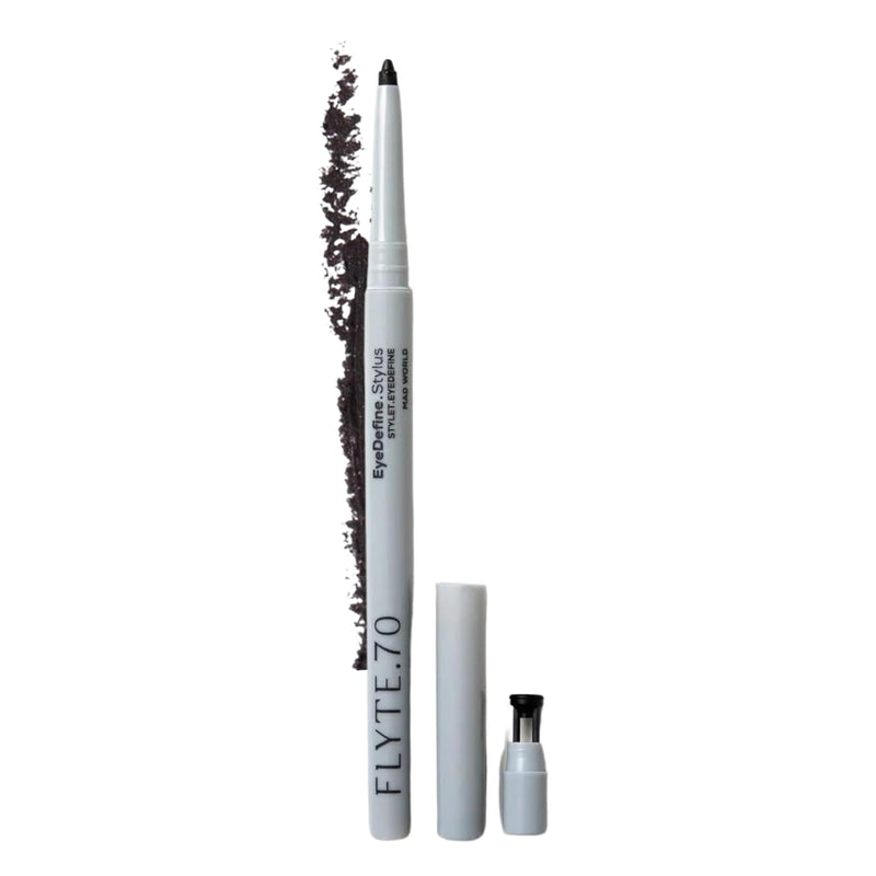 Eyeliner Definer Long Lasting Precision Ultra Fine Tip Waterproof Eye Pencil for Water Line With Built-in Sharpener for Cat Eye Winged Smokey Eyes Contour Smudge Proof & No Drag (Mad World)