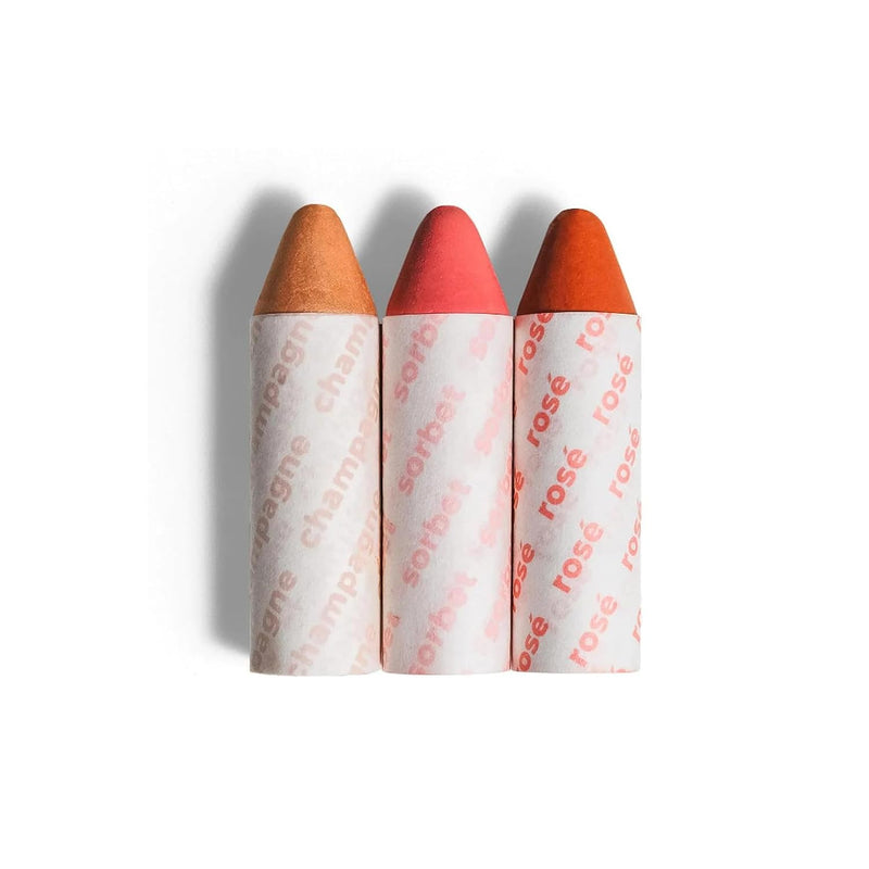 Axiology Multi Stick Crayons For Eyes, Lips, Cheeks Balmies Trio Gift Set Creamy Buildable Lightweight Moisturizing Blush Face Sticks Contour & Highlight All Day Wear Face Makeup (Cotton Candy Skies)