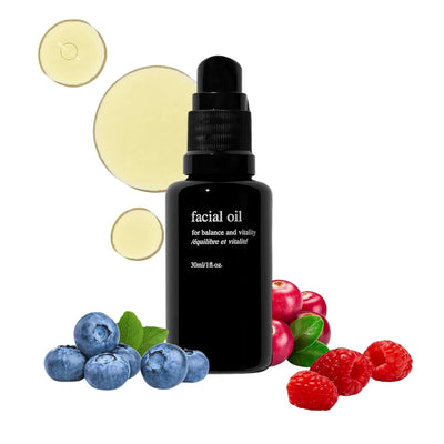 Facial Oil | Firms, Nurtures, Soothes, Replenishes Dry Skin with Cold Pressed Oils Superfood Complex Raspberry, Cranberry & Blueberry Seed Oils for Supple Youthful Skin 30ml