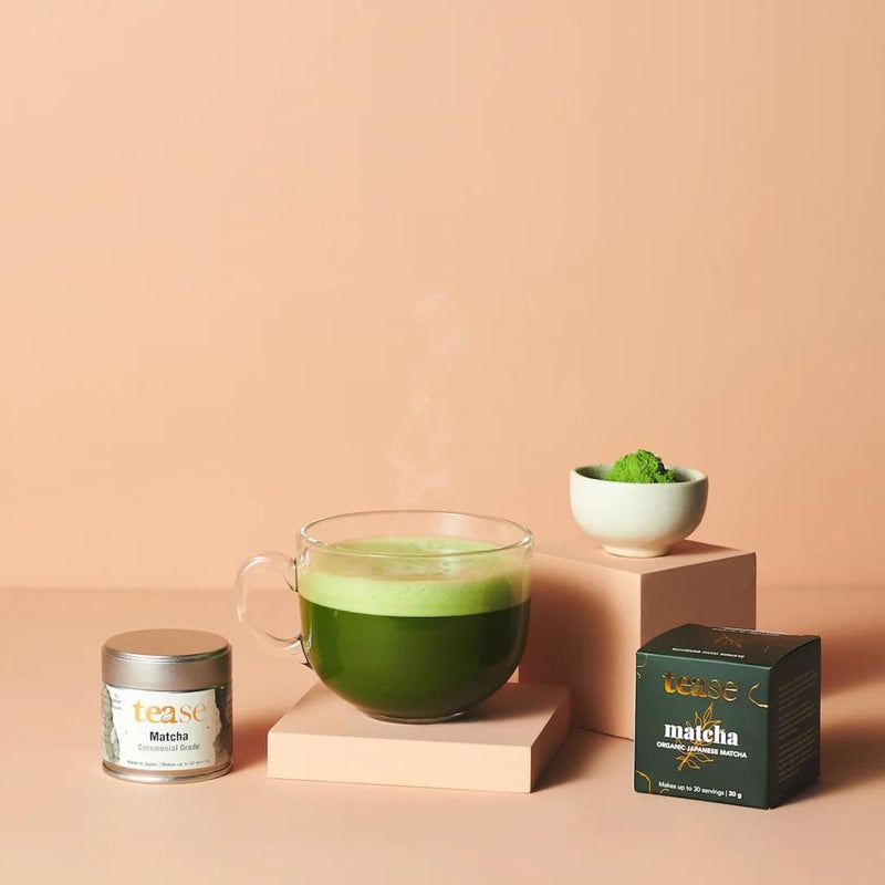 Tease Tea Organic Matcha Green Tea Powder Ceremonial - Makes up to 30 Servings! Organic Japanese Matcha Zero Sugar Delicate, Rich Flavor – Gluten Free & Keto 30g