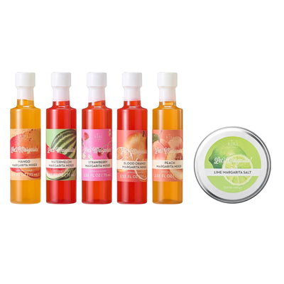 Cocktails, Margarita Mixer Gift Set – 6 Set, Easy-Mix Variety Fruity Drink Mixes & Lime Rimming Salt | Premium Bar Essentials, Home Entertaining | Fun, Vegan and Vegetarian, Party Gift Cocktail Lovers