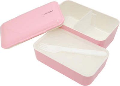 TAKENAKA Bento Bite Dual from, Eco-Friendly and Sustainable Japanese Style Bento Lunch Box (Candy Pink)