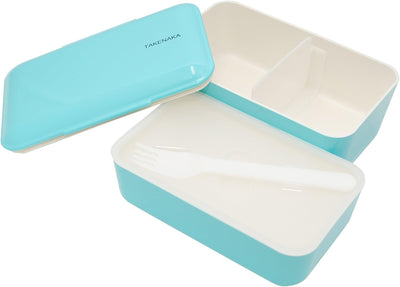 TAKENAKA Bento Bite Dual from, Eco-Friendly and Sustainable Japanese Style Bento Lunch Box (Blue Ice)