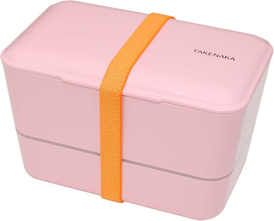 TAKENAKA Bento Bite Dual from, Eco-Friendly and Sustainable Japanese Style Bento Lunch Box (Candy Pink)