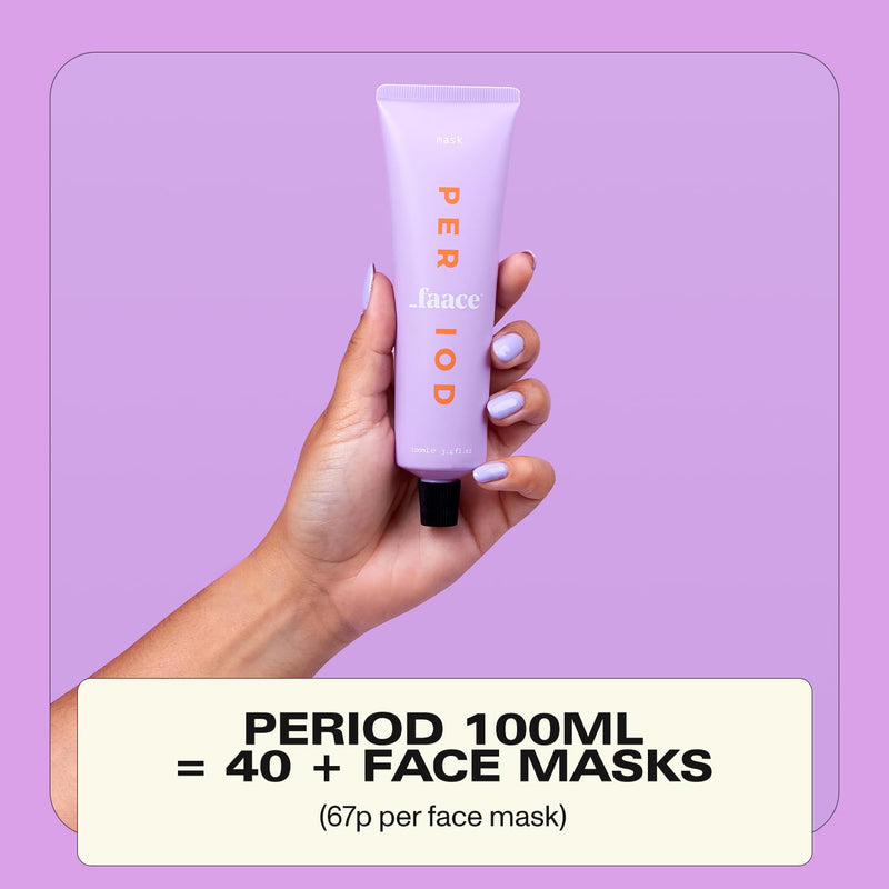 Faace New Period face mask beauty - Vegan daily face cream for hormonal skin - Hyaluronic Acid, Aloe Vera Plant and Green Tea - Cruelty-free & Organic skincare - Made in UK - 40 uses -100 ml