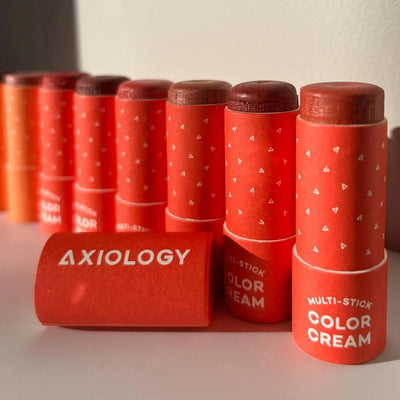 Axiology Multi Stick Color Cream For Eyes, Lips, Cheeks Flirtatious & Creamy Glide Hydrating Blush Face Sticks Contour & Highlight All Day Wear Vegan Makeup with Oils, Butter (Grounded)