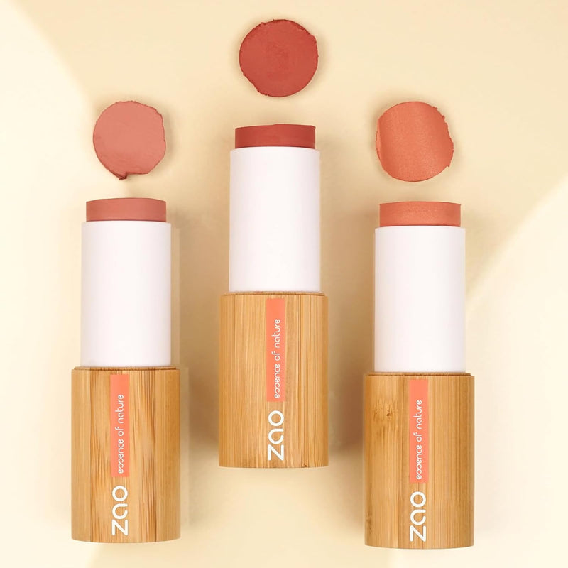 Zao Blush Stick Glow Effect Flirtatious Face Stick Cheeks Anti Aging Fine Lines Continuous Film Pigmented Creamy Softening & Restorative Organic Jojoba Oil Contour Highlight Makeup 10g (841)