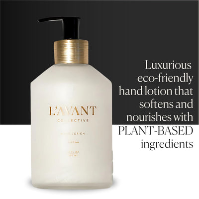 L'AVANT Collective Luxury Hand Lotion - High Performing Moisturizing Hand Cream for Dry, Cracked Hands, Nails & Cuticles - Hydrating Shea Butter Formula (10 oz, Fresh Linen)