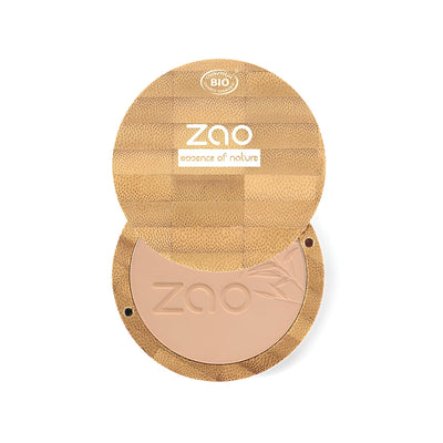 Zao Makeup Compact Pressed Powder Foundation Blendable Face Makeup Long Lasting Portable Full Coverage with Macadamia Oil & Cocoa Butter Lightweight Airbrushing for Pores & Imperfections 9g (303)