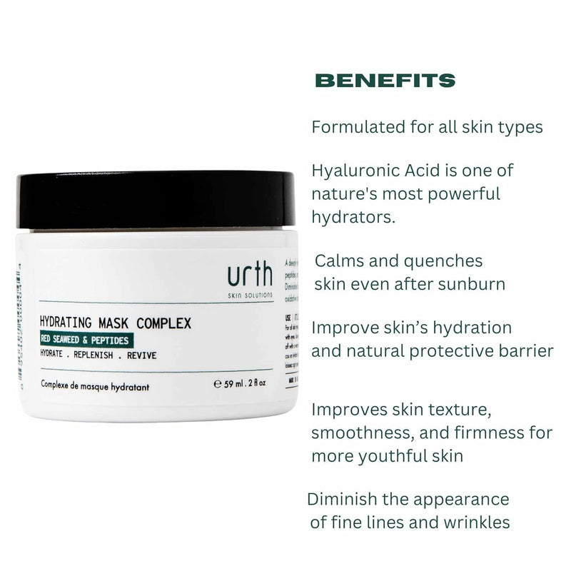 Urth Skin Solutions Hydrating Mask for Men, 2 oz - Anti Aging Hydrating Gel with Peptides, Argireline, Botanical Extracts, Vitamins, Restore hydration, Reduces Wrinkles & Smooths Skin