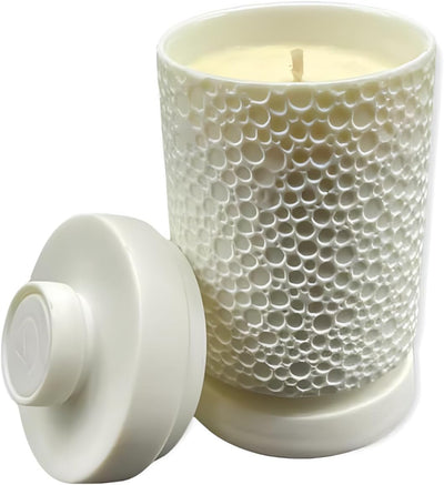 Van Dang Moonscape Candle Texturized Bubble Crater Surface Luxury Aromatherapy Home Decor Porcelain Notes of Rose, Muguet, Patchouli, Oak Moss, Musk Long Lasting 80 Hour Burn Time 330g (Rosa Luna)