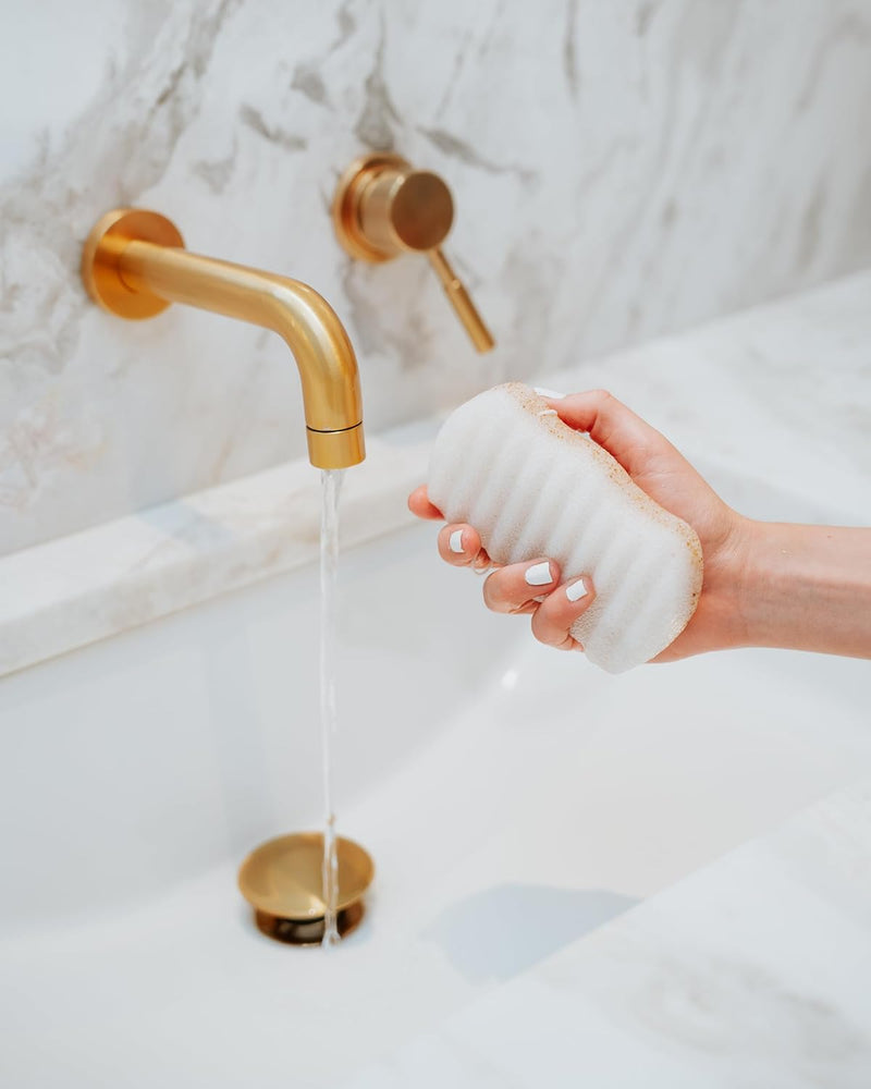 Konjac Walnut Shell Body Sponge – Gently Cleanses Skin, Ideal for Daily Use, Made with Hand-Harvested Asian Konjac Root, Softens & Revitalizes, 1 Sponge
