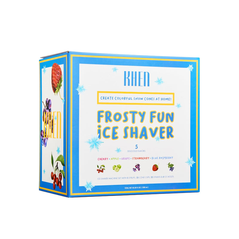 Snow Cone Machine Gift Set – Electric Shaved Ice Maker Kit with 5 Syrup Flavors - Includes Cone Cups, Straws & Ice Molds, Frozen Dessert Kit Maker for Kids & Parties, Birthday, Hawaiin Slushie Machine