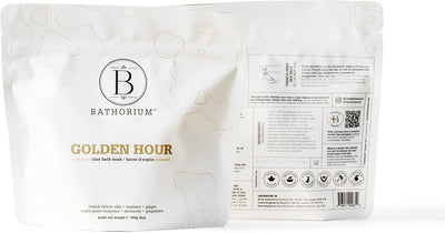 Golden Hour Mud Mineral Soak – Bath Soak with French Grey Sea Salt, French Yellow Clay, Cold-Pressed Mandarin and Marjoram Extract, Relaxation & Self-Care, Approximately 3 Baths, 32 oz