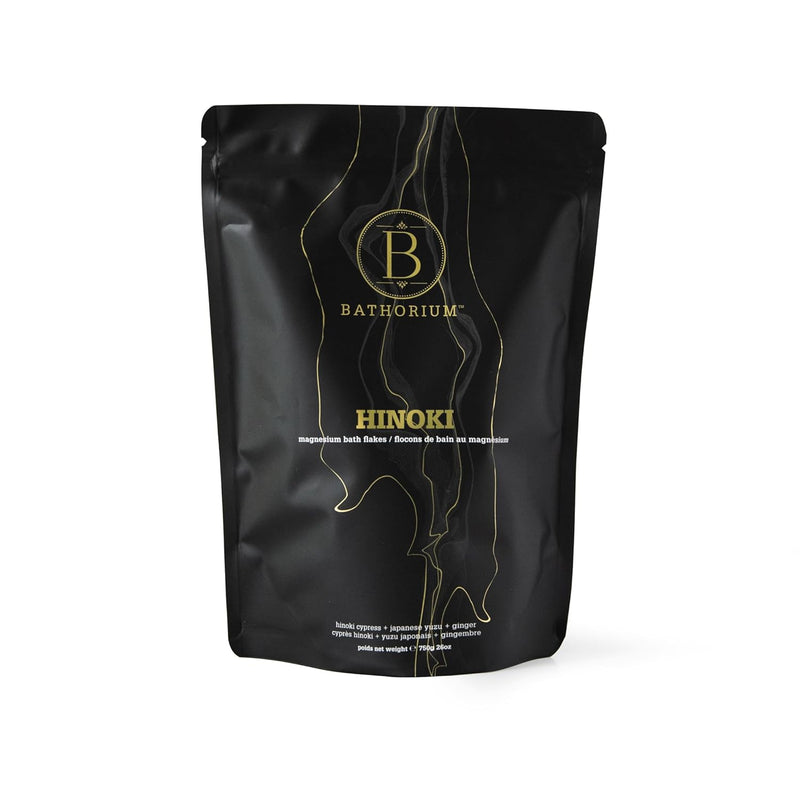 Hinoki Mineral Magnesium Chloride Bath Flake – Relaxing Bath Soak with Magnesium & Japanese Hinoki, Detoxifying, Good for Sensitive Skin, 26 oz