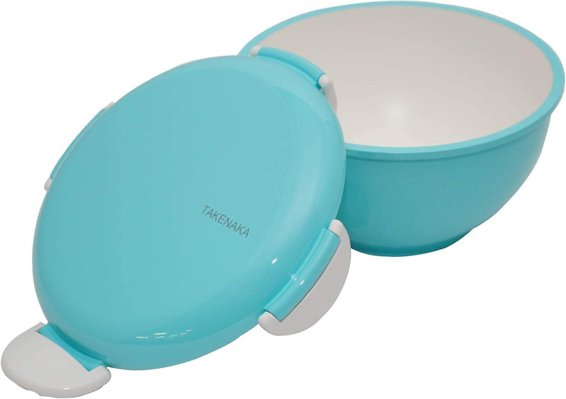 TAKENAKA Bento Bowl for perfect lunch, Eco-Friendly Lunch Box Made in Japan, Recycle Plastic Bottle, Microwave and Dishwasher Safe, Bento Box (Blue Ice)