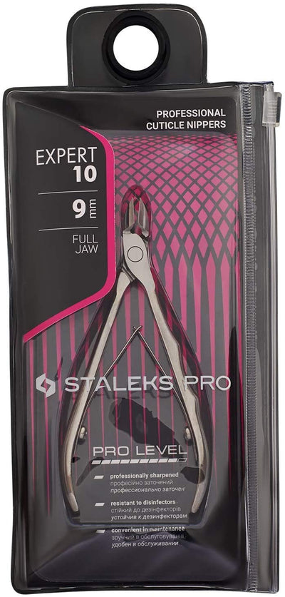 Staleks Pro Cuticle Nippers EXPERT NE-10-9, Full Jaw, 0.35 Inch (9mm)