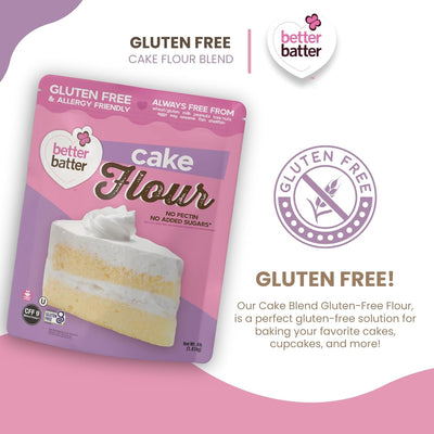 Better Batter Cake Flour - Award Winning Nutritious, Vegan, Allergen Free, Certified Gluten-Free, Low Carb, & Kosher - Cup for Cup Alternative All-Purpose Baking, Certified Organic, Non-GMO, 4 lb