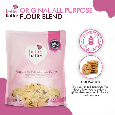 Better Batter Gluten Free Flour - Award Winning Nutritious, Vegan, Allergen Free, & Kosher - Cup for Cup Alternative All-Purpose Baking, Certified Organic, Non-GMO, 25 lbs