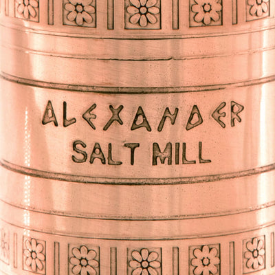 The Original Greek Salt Mill 8 Inch Tall | European Salt Mill Grinder with Crank Handle | Manual Salt Grinder | Salt Refillable - Copper