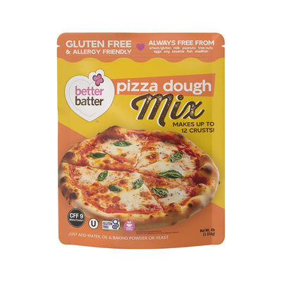 Better Batter Pizza Crust Mix | Certified Kosher, Vegan & Gluten Free Mix for Baking Top 8 Allergen-Free Perfect for 14" Pizzas! Just Add Water, Oil & Yeast Hostess Kitchen Cooking Gifts 4LB Pouch