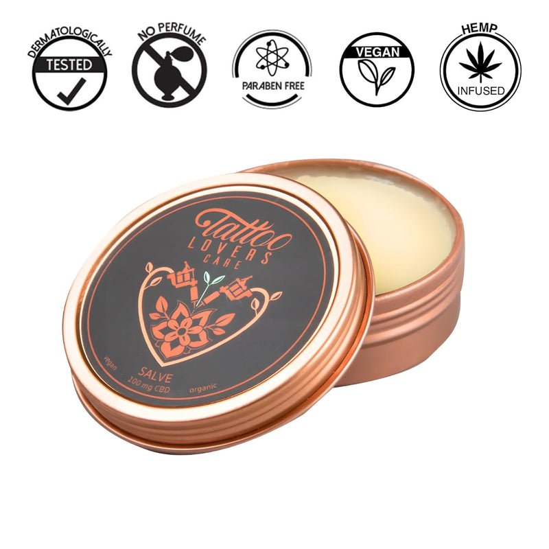 Tattoo Lovers Care Tattoo Salve Tattoo Balm Aftercare Cream Moisturizer Rejuvenates Older Tattoos & Combats Redness, Swelling, Scabbing, Jojoba & Tea Tree Oil, Shea Made With Natural Ingredients 2oz