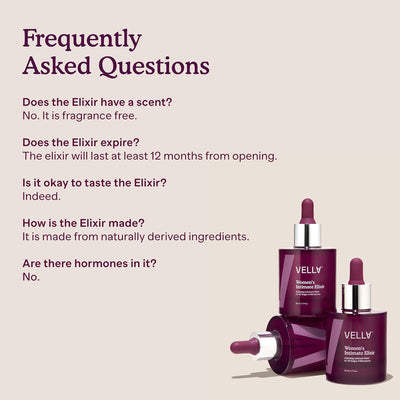 Vella Women's Intimate Elixir™, Lightweight Water-Based Hydration, Ideal for All Stages of Menopause, Hyaluronic Acid Vaginal Moisturizer, Chasteberry & Aloe Vera, Body Glide for Intimate Areas
