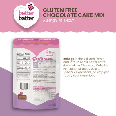 Better Batter Chocolate Cake Mix | Certified Kosher, Vegan & Gluten Free Mix for Baking Top 8 Allergen-Free Perfect for Cakes & Cupcakes! Just Add Water, Oil & Eggs Hostess Kitchen Cooking Gifts 1LB Pouch17.45