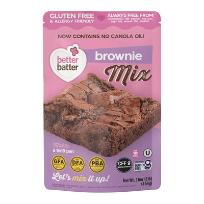 Better Batter Fudge Brownie Mix | Certified Kosher, Vegan & Gluten Free Mix for Baking Top 8 Allergen-Free Perfect for Fudgy Brownies! Add Water, Oil & Eggs Hostess Kitchen Cooking Gifts 1LB Pouch