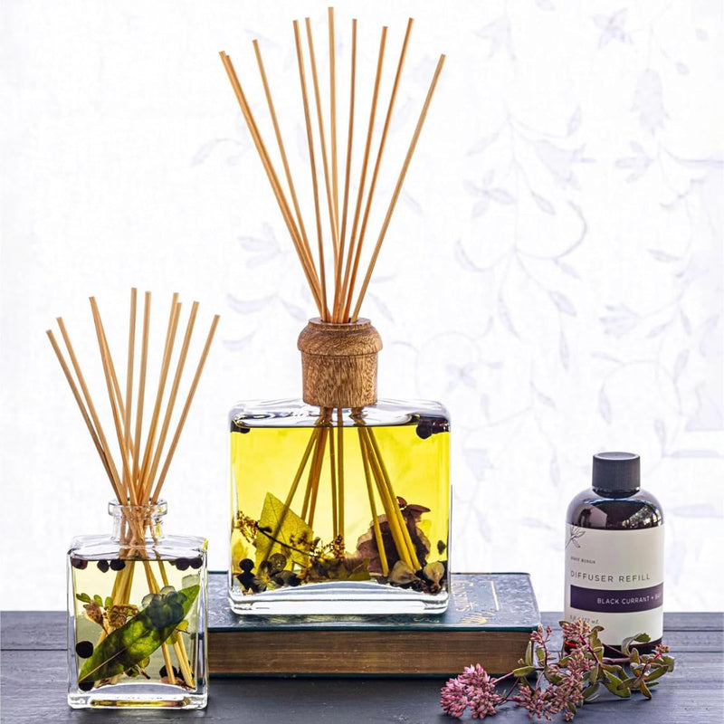 Rosy Rings Botanical Reed Diffuser Black Currant & Bay 4oz - Lasts 4-6 Months, Aromatherapy Diffuser, Reed Diffuser Sticks, Diffuser with Botanicals Perfect for Home Decor!