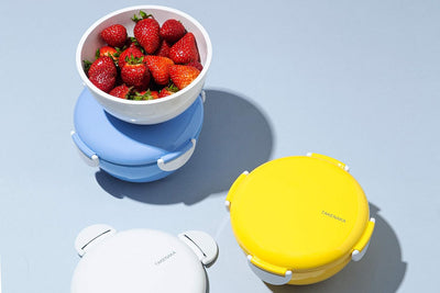 TAKENAKA Bento Bowl for perfect lunch, Eco-Friendly Lunch Box Made in Japan, Recycle Plastic Bottle, Microwave and Dishwasher Safe, Bento Box (Lemon Zest)