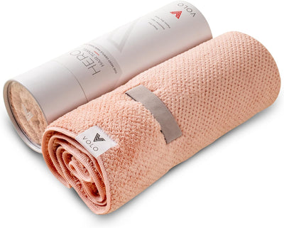 VOLO Hero Cloud Pink Hair Towel - Ultra Soft, Quick Drying, Anti Frizz & Breakage, 30% More Fabric, Snug Strap