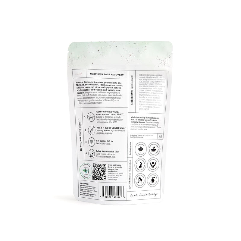 Northern Sage Recovery Crush – Revitalizing Bath Soak with Sage, Pine & Eucalyptus, 21.2 oz