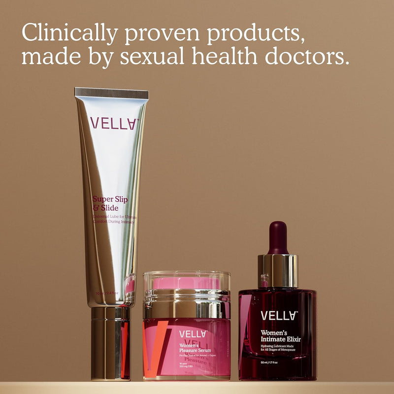 Vella Super Slip & Slide Non-Greasy Silicone Based Glide for Women & Couples, Feminine Care, Intimate Body Glide with Luxury Skincare Ingredients Squalane & Sea Buckthorn for Lasting Hydration