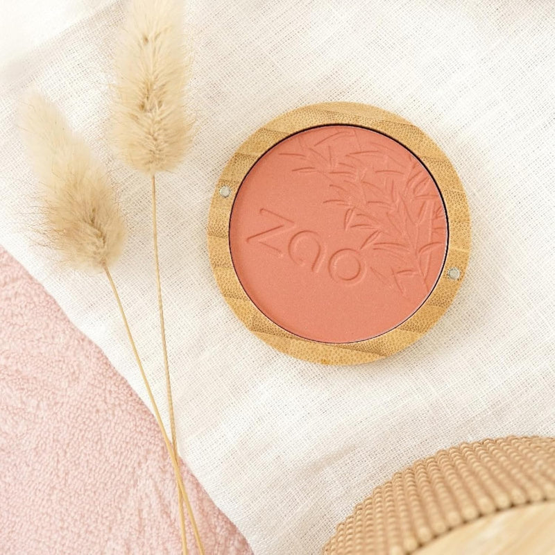 Zao Compact Blush Powder High Impact Cheeks Face Makeup Blends Easily Wrinkle Defying Minimize Fine Lines Pores Highlighting Contour Vegan Flawless Velvety Coverage Organic Shea & Coco Butter 9g (326)