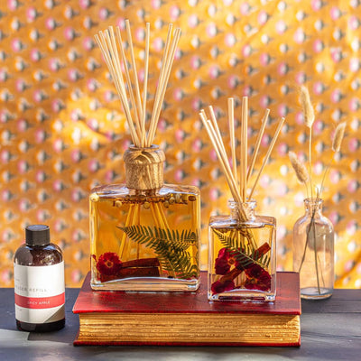 Rosy Rings Spicy Apple Botanical Reed Diffuser 13oz - Lasts 6-12 Months, Aromatherapy Diffuser, Reed Diffuser Sticks, Diffuser with Botanicals Perfect for Home Decor!