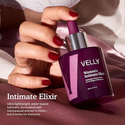 Vella Women's Intimate Elixir™, Lightweight Water-Based Hydration, Ideal for All Stages of Menopause, Hyaluronic Acid Vaginal Moisturizer, Chasteberry & Aloe Vera, Body Glide for Intimate Areas
