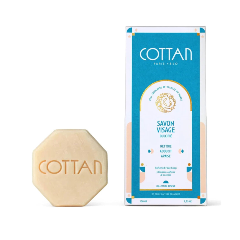 Paris Softened Face Soap 100gr | Natural Surgras Bar with Jojoba Oil & Shea Butter | Gentle Daily Facial Cleanser Softens & Soothes Skin | Vegan French Soap for Sensitive Skin 3.5oz