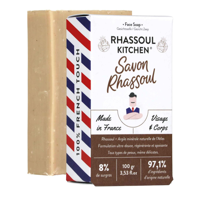 Savon Surgras Artisanal au Rhassoul pour Visage/Corps RHASSOUL KITCHEN 100 gr