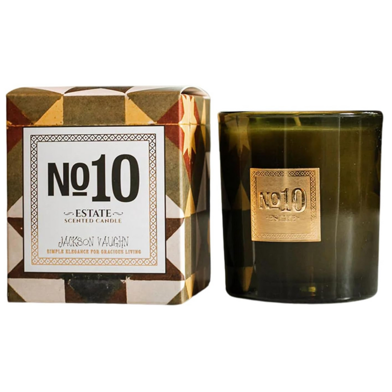 Jackson Vaughn Scented Candle | Aromatherapy Long Lasting Candles Luxury Home Fragrance Decor Gifts Hand Poured Soy Wax Notes of Fresh Lemon, Basil, Crushed Mint 55 Hour Burn 14.5oz (No. 10 Estate)