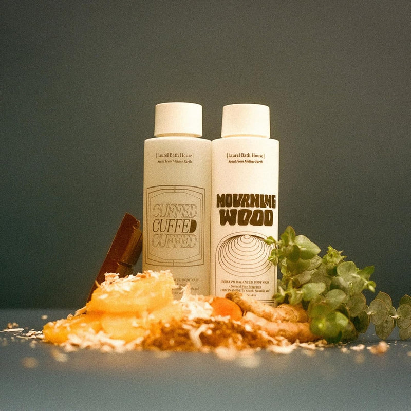 Mourning Wood & Cuffed Body Wash Discovery Set | Hydrates, Cleanses, Nourishes Skin with Niacinamide | Free From Parabens, Sulfates & Phthalates