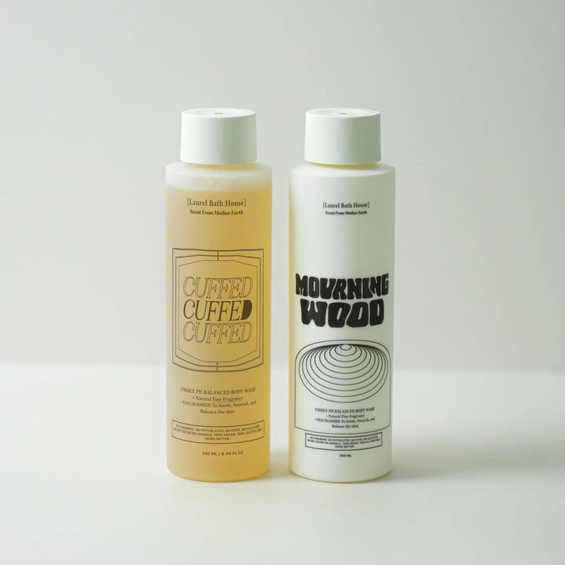 Mourning Wood & Cuffed Body Wash Discovery Set | Hydrates, Cleanses, Nourishes Skin with Niacinamide | Free From Parabens, Sulfates & Phthalates